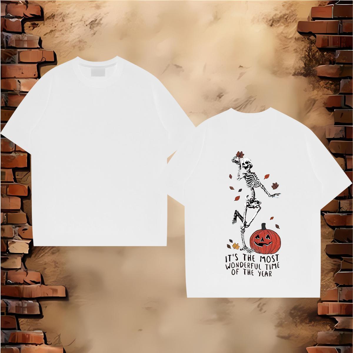 High Quality T shirt 100% Cotton 230g halloween Beach Oversized Round Neck Short Sleeve Men Tops Tees DIY Customized Tshirts