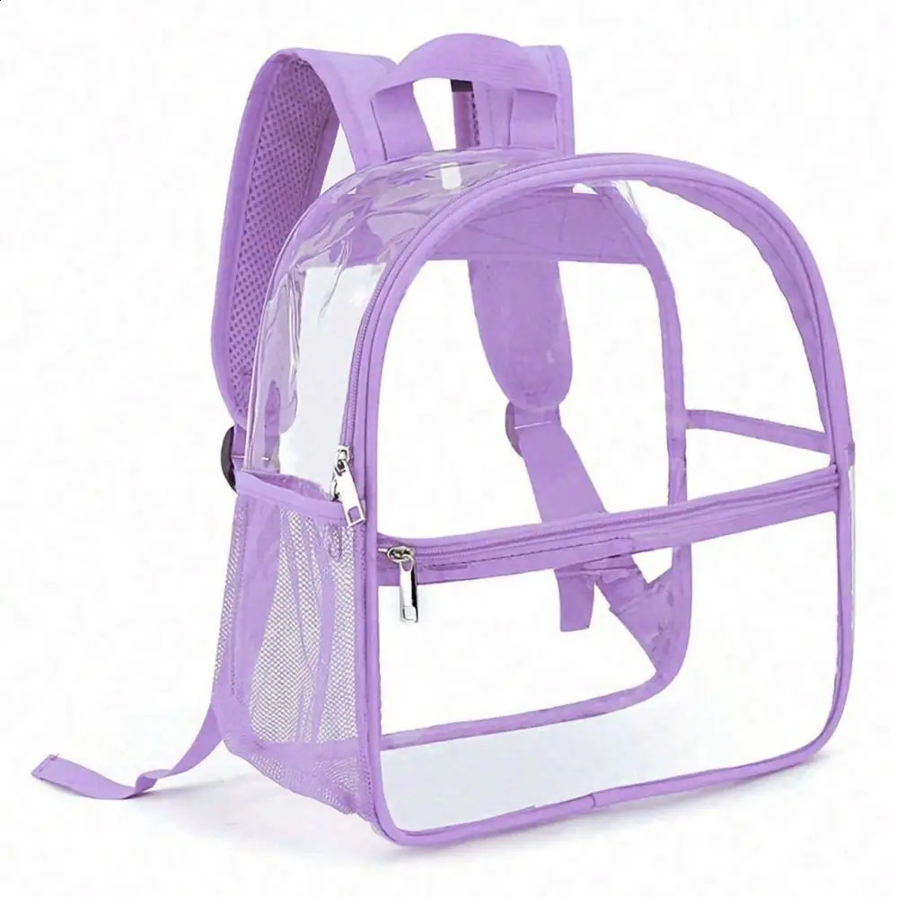 Small Clear Bags Backpack Transparent PVC Backpack Summer Waterproof Beach Cell Phone bag for Travel School Storage Backbags 241223