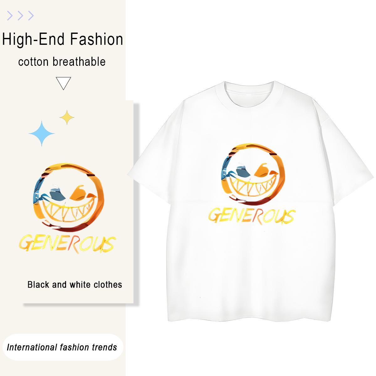 Lady Tshirt for Man Woman 230g Pure Cotton letter Street Casual T-Shirts for Women Breathable Crew Neck Anime Print Top Tees