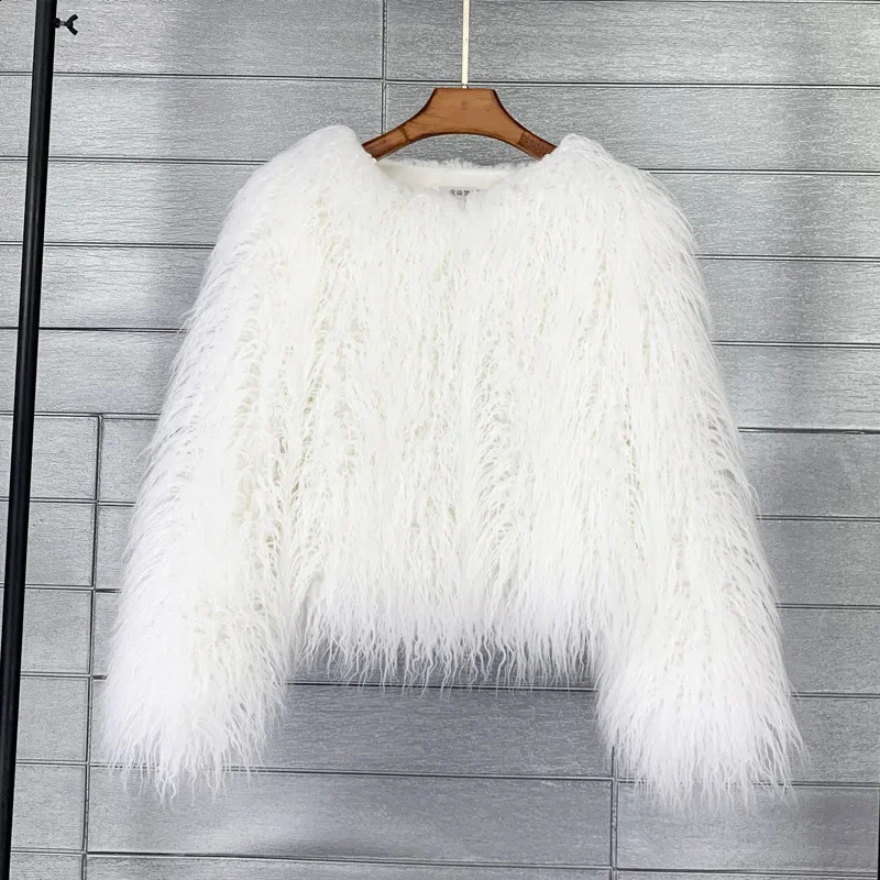 Warm artificial jacket womens fur coat loose large size 6XL winter furry 240824