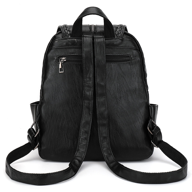 Soft Leather Women's Korean Fashion Backpack Anti theft Travel Backpack