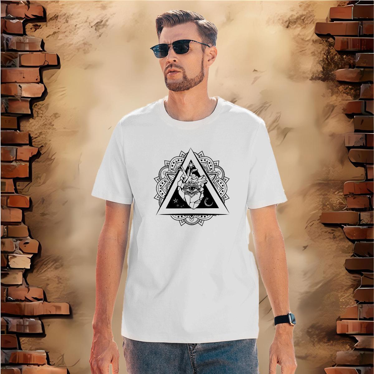 Cool Men T Shirts 230g 100% Cotton eye of the devil High Street Hip Hop Custom Cartoon Short Sleeve O-Neck Men Tees 2024 New Clothes