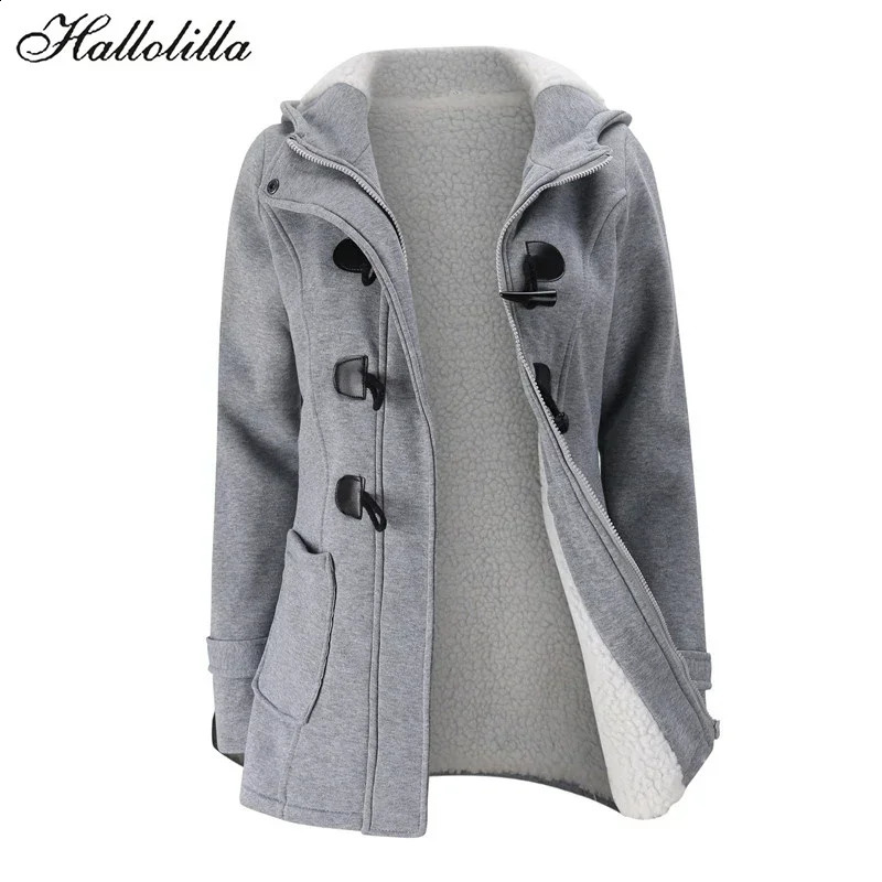 Fashion Autumn Winter Hoodies Women Thick Coat Sweatshirt Women Clothes Casual Hooded Zipper Button Hoodie Streetwear Outerwear 240824