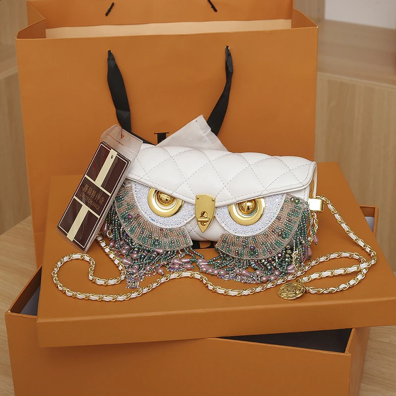 Cute Owl Bags for Women 2024 Handbag Fashion Tassel Crossbody Bag Leather Animal Print Shoulder Woman y240828