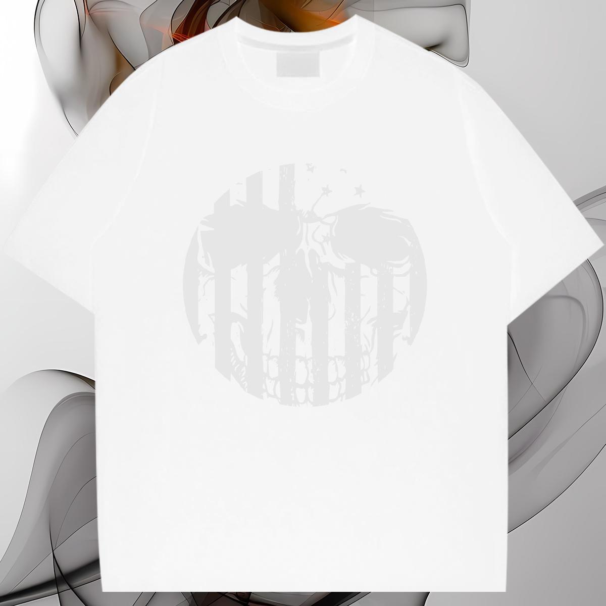 Soft T-Shirts for Men 230g Pure Cotton skull Street Casual Plus Size Custom Round Neck Short Sleeve Mens Tshirts Classic Casual Top Tees