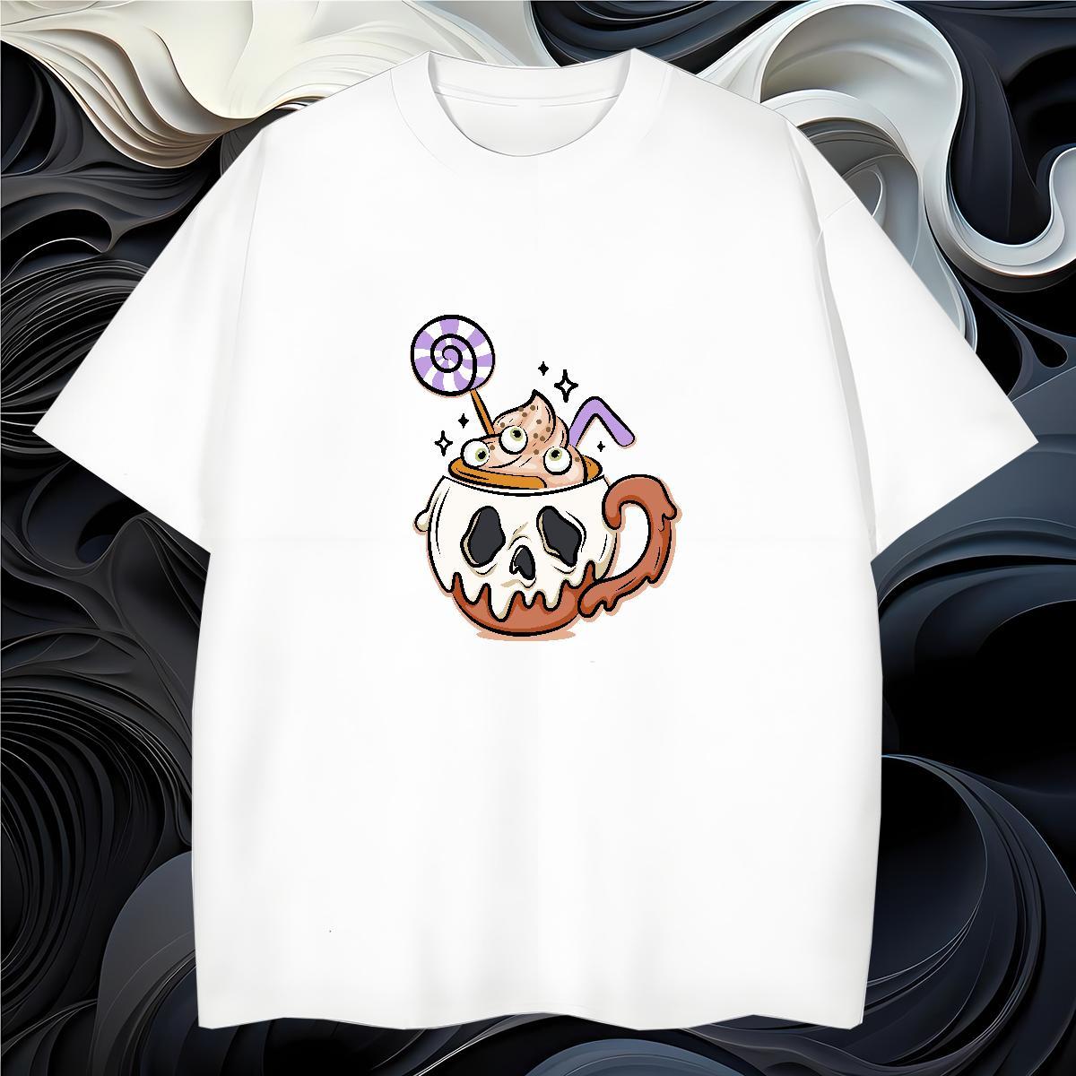 High Quality T Shirts Men 230g Cotton skull Anime Printing Street DIY Logo Oversized Breathable Couples T Shirts Designer Fashion Polos
