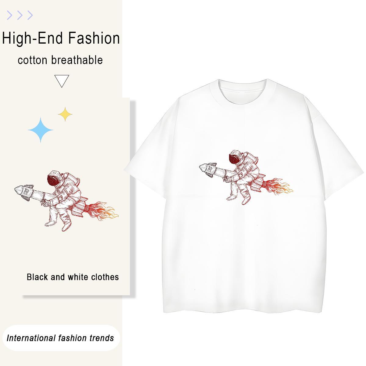 Female Couples T Shirts 230g Pure Cotton universe Outdoor T shirt Breathable Soft Anime Clothes