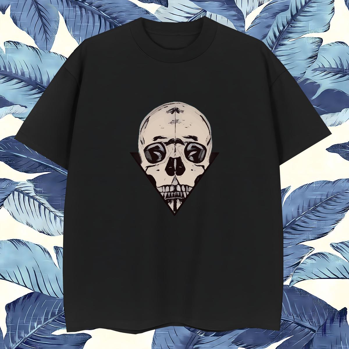 Cool Design T Shirts Men 230g 100% Cotton skull Beach Customized Short Sleeve Soft Men Tops Tees Fashion New Wear
