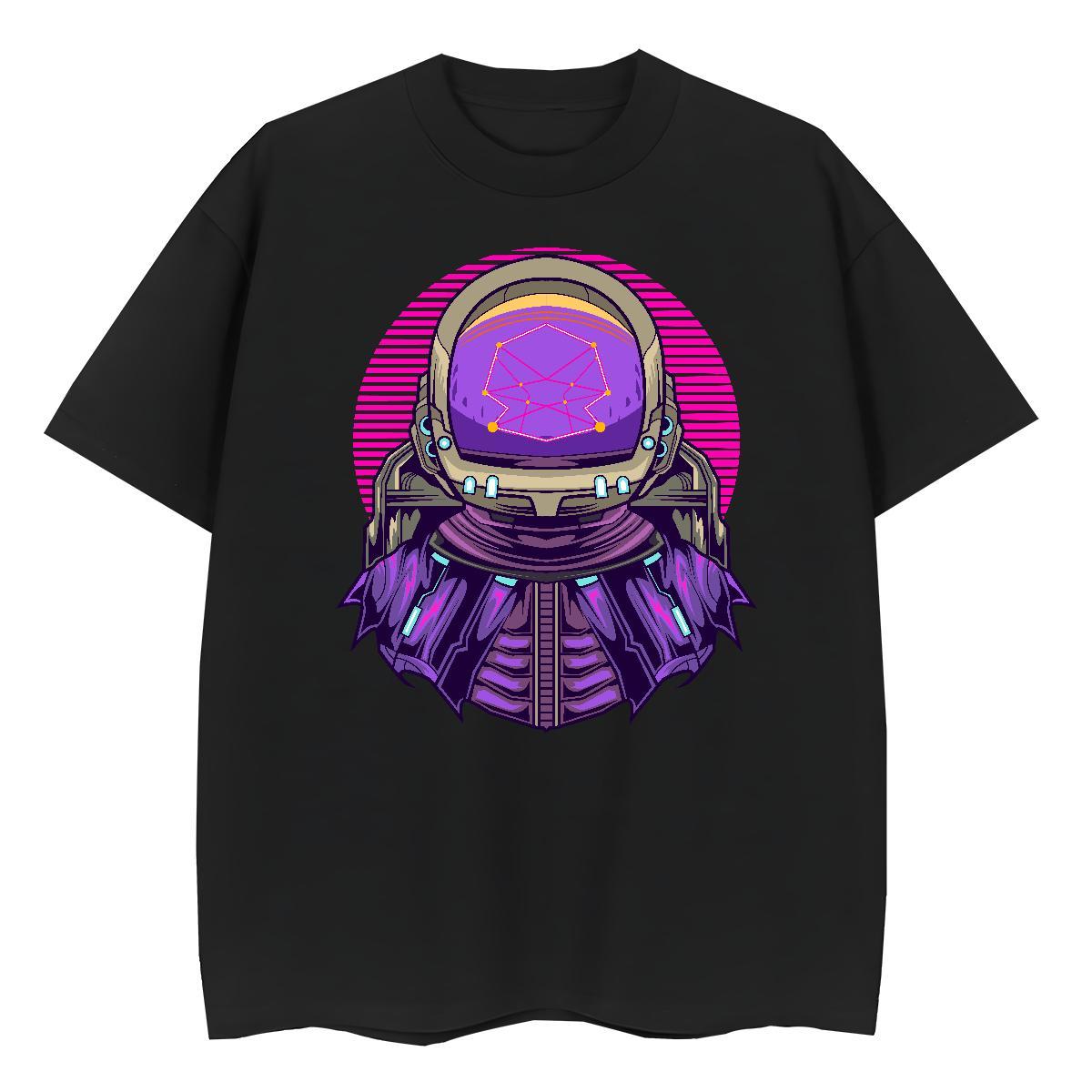 Lady Womens Tshirts 230g Pure Cotton cosmonaut High Street Hip Hop T-Shirts for Women Breathable Short Sleeve Graphic Tee Shirt