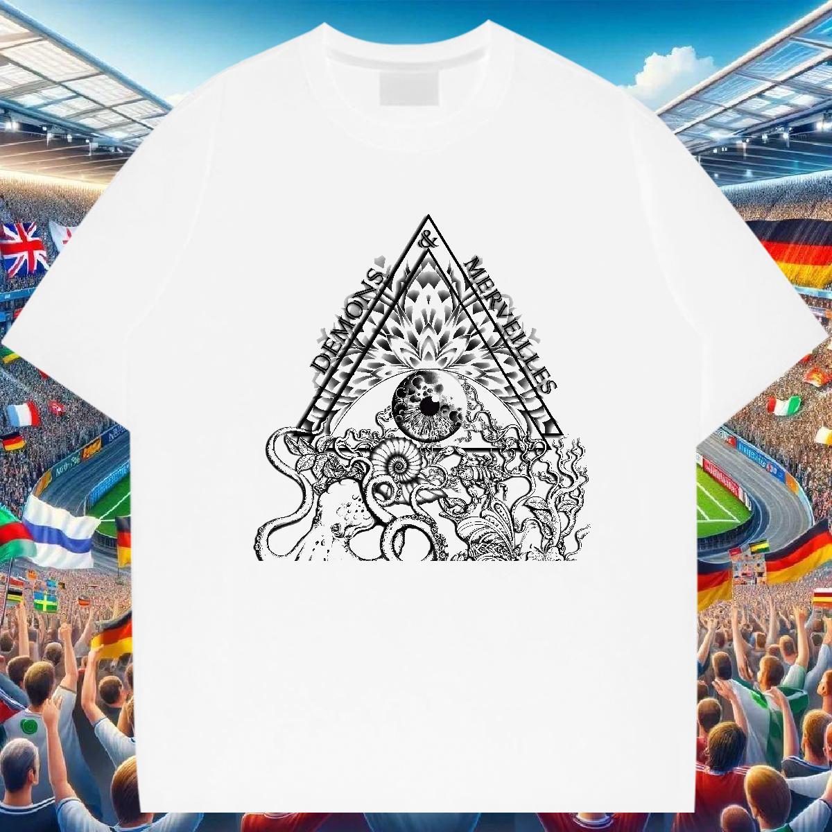 Cool Design T Shirt For Man 100% Cotton 230g eye of the devil Spring Summer Oversized Crew Neck Tshirts 2024 Designer Tee Shirt