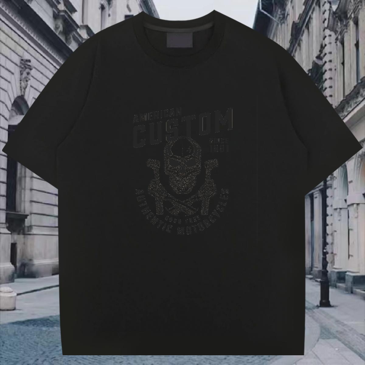 Loose Fit T Shirt For Man 100% Cotton 230g skull Casual Beach Customized Print Breathable Crew Neck Couples T Shirts Casual New Tops