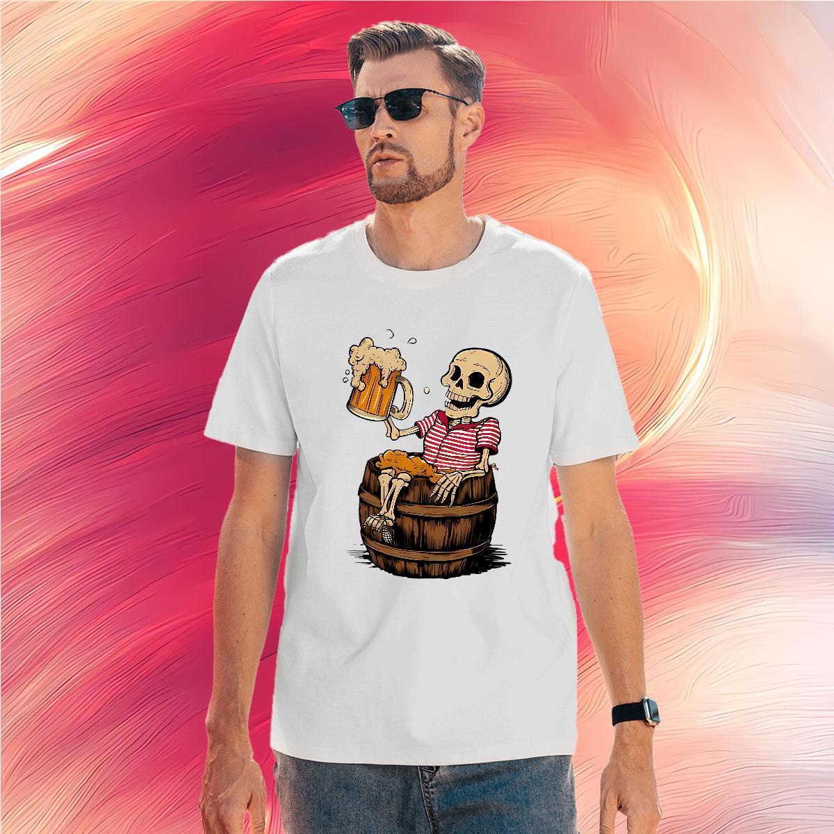 Wholesale T-Shirts for Men 230g Pure Cotton skullskull Hip Hop Street Plus Size Custom Round Neck Short Sleeve Tshirts Casual New Wear