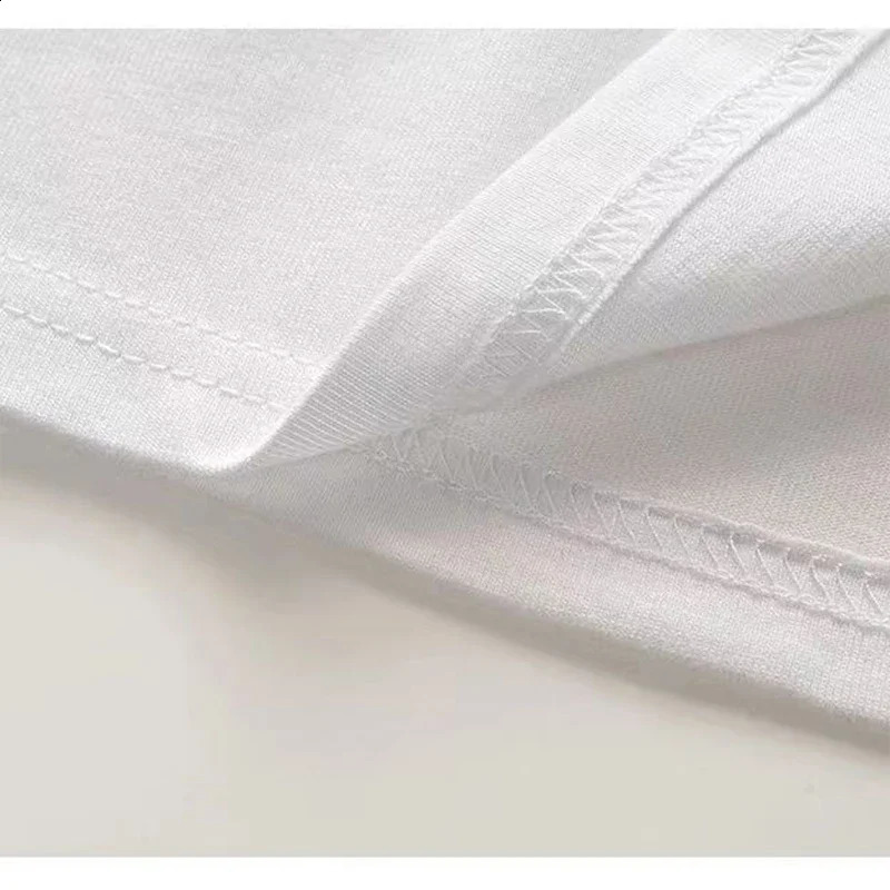Cotton Mens Blank T-Shirt White Oversized Retro Solid Color T-Shirt Large Size Mens Womens Fashion Short Sleeve Mens T-Shirt 240824
