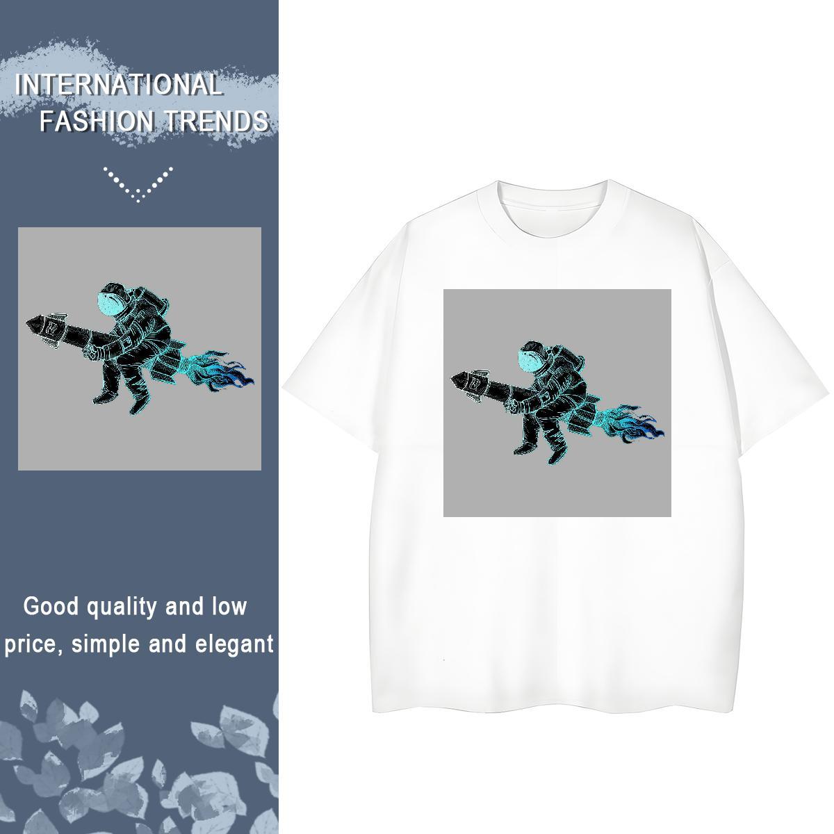Loose Unisex Tshirts 230g Pure Cotton universe Daily Wear T-Shirts for Women Short sleeve Soft Custom Print Oversized Tee Shirt