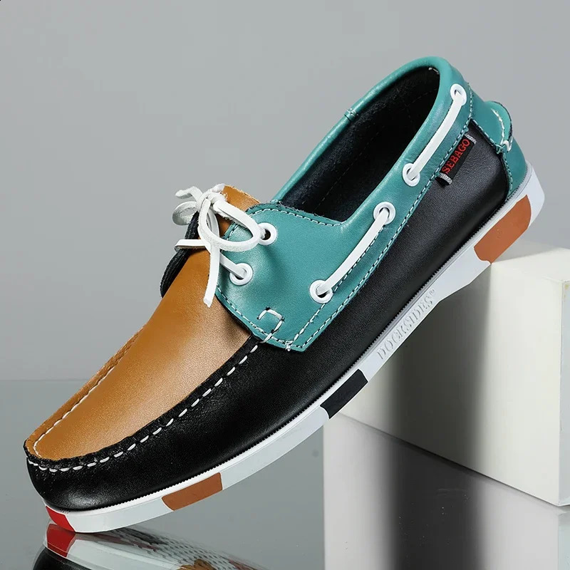 genuine leather coat for mens Moccasin driving shoes in featuring casual stylish and breathable dock classic boat shoes 240824