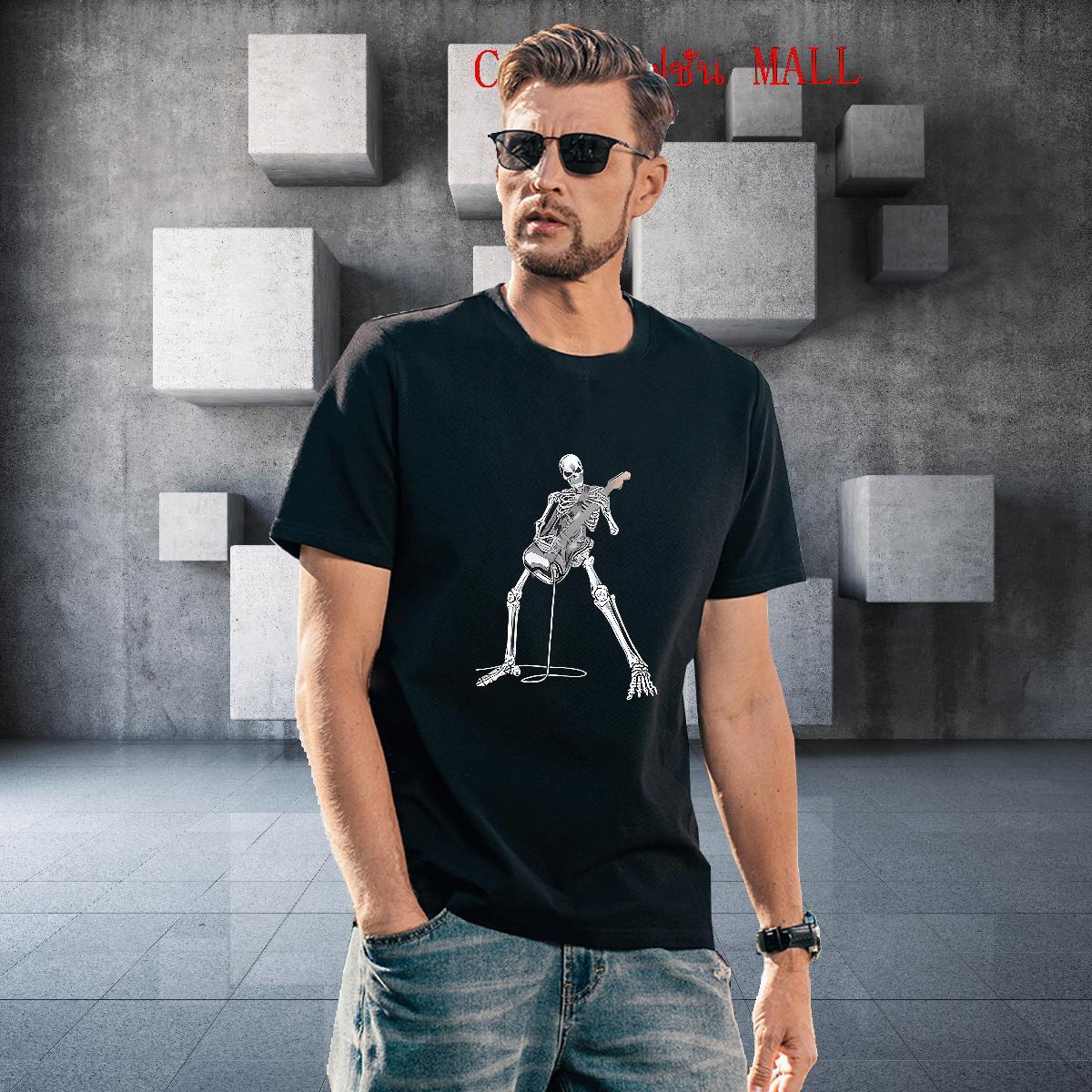 Cool Design T Shirt For Man 230g Cotton skull Hip Hop Anime Breathable Crew Neck Men Clothes T-Shirt New Designer Clothings