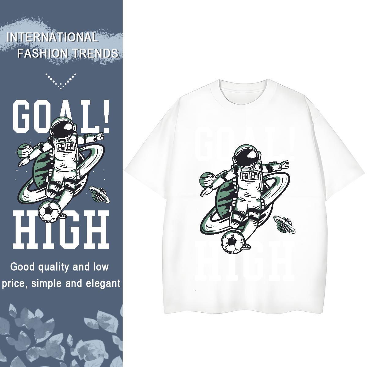 Loose fit Lady T shirt 100% Cotton 230g spaceman Street Casual T-Shirts Breathable Crew Neck Plus Size Custom Tops