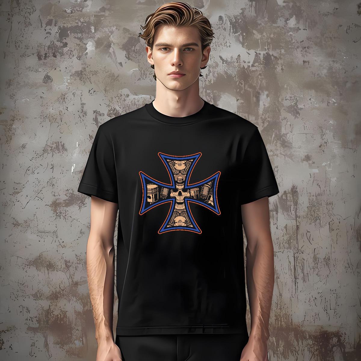 TOP Quality Man T Shirts 230g Cotton skull Outdoor DIY Anime Pure Cotton Men Tops Tees 2024 New Tee Shirt