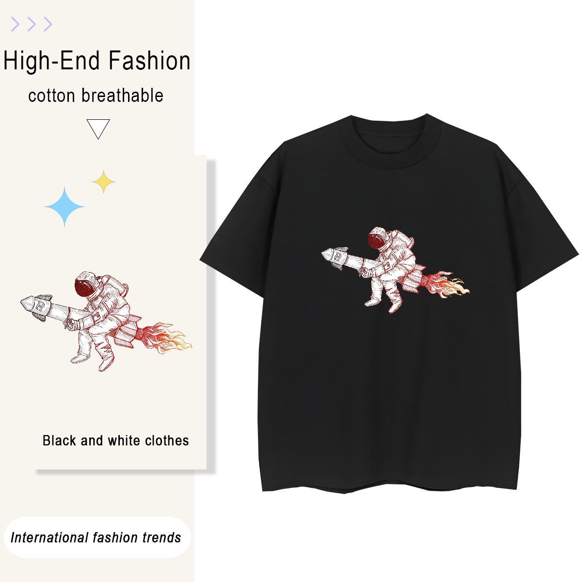 Female Couples T Shirts 230g Pure Cotton universe Outdoor T shirt Breathable Soft Anime Clothes