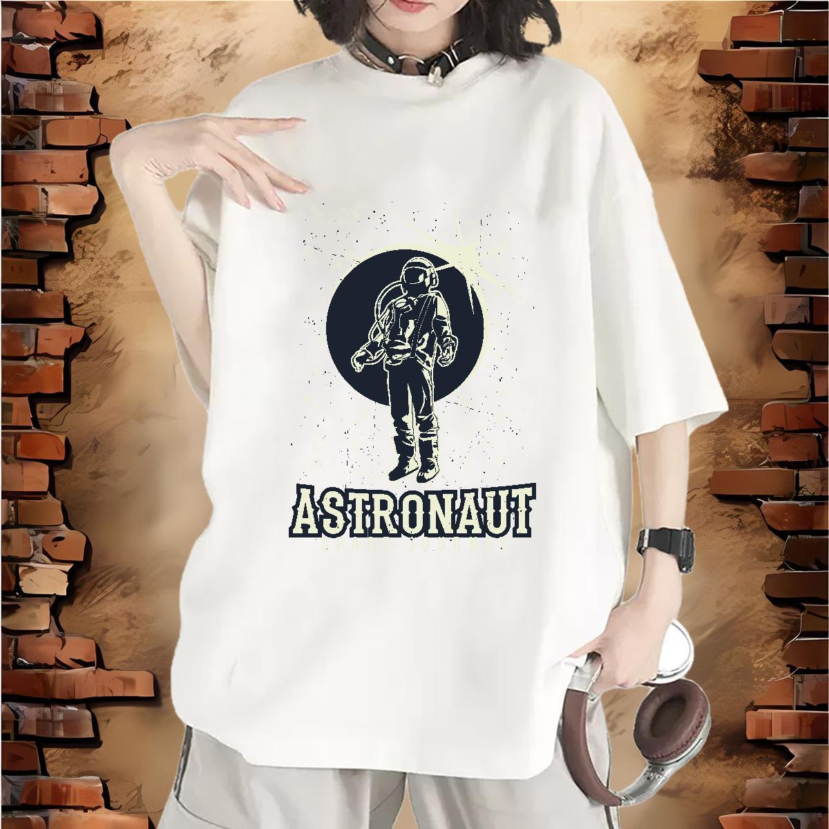 Popular Unisex Tshirts 230g 100% Cotton space Hip Hop Street T-Shirts Crew Neck DIY Printed Clothings