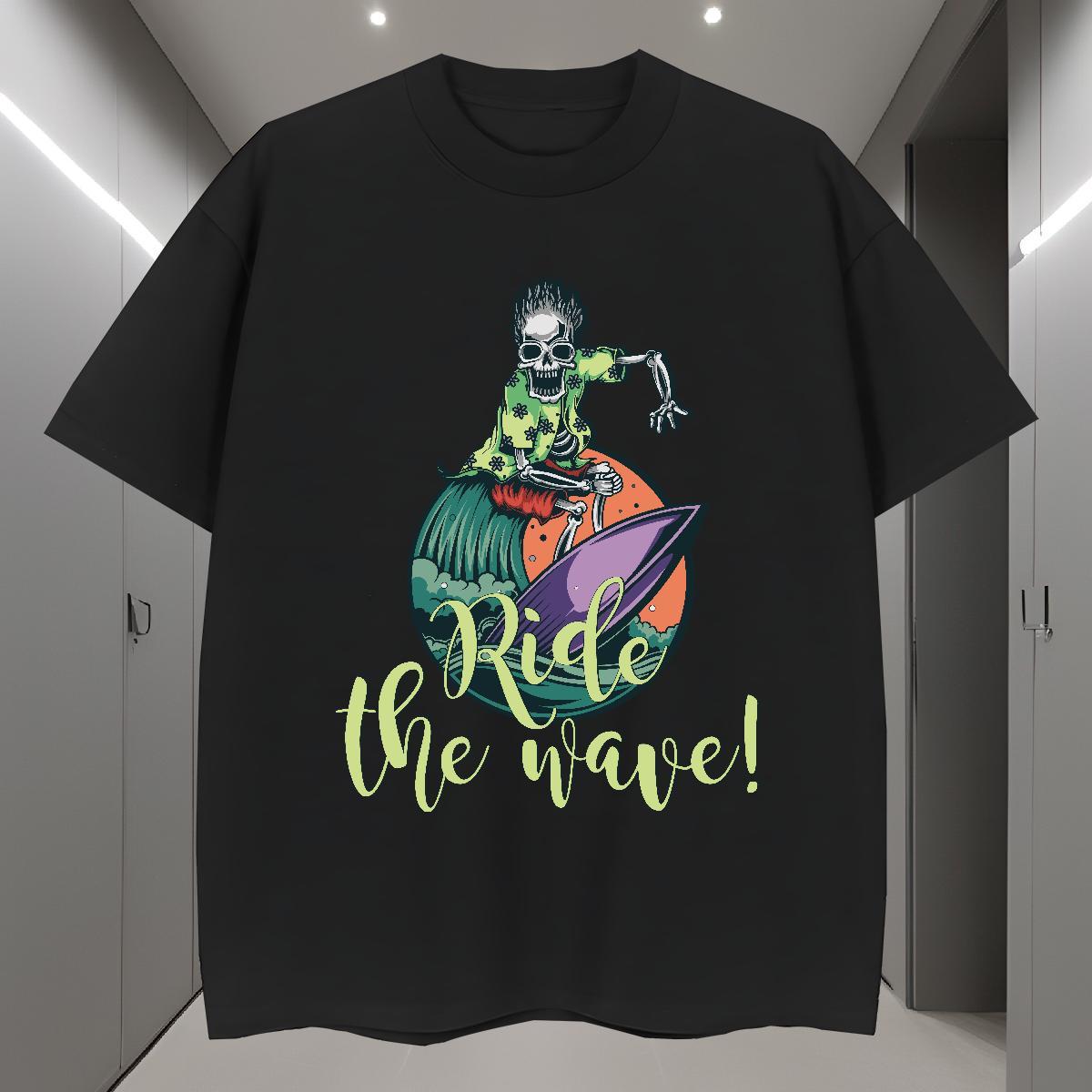 Classic T-Shirts 230g 100% Cotton skull Hip Hop Custom Anime O-Neck Short Sleeve Tshirts Wholesale Clothes