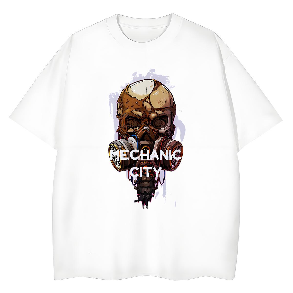 Loose Fit T Shirt For Man 230g 100% Cotton skull Sports Casual DIY Printed Short Sleeve Soft Mens Tshirts Classic Clothings