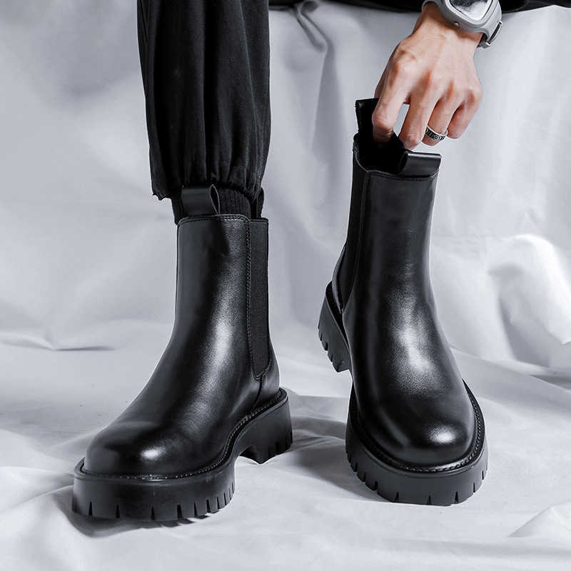 CMM Large British Chimney Chelsea Boots Mens Trendy Famous Long Boots 45 High Top Boots