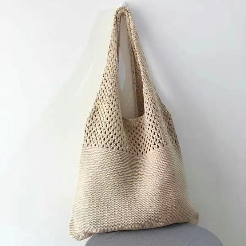 Women Woven Knitted Bags Large Capacity Tote Bags Shoulder Bags Handbag Fashion Free shipping