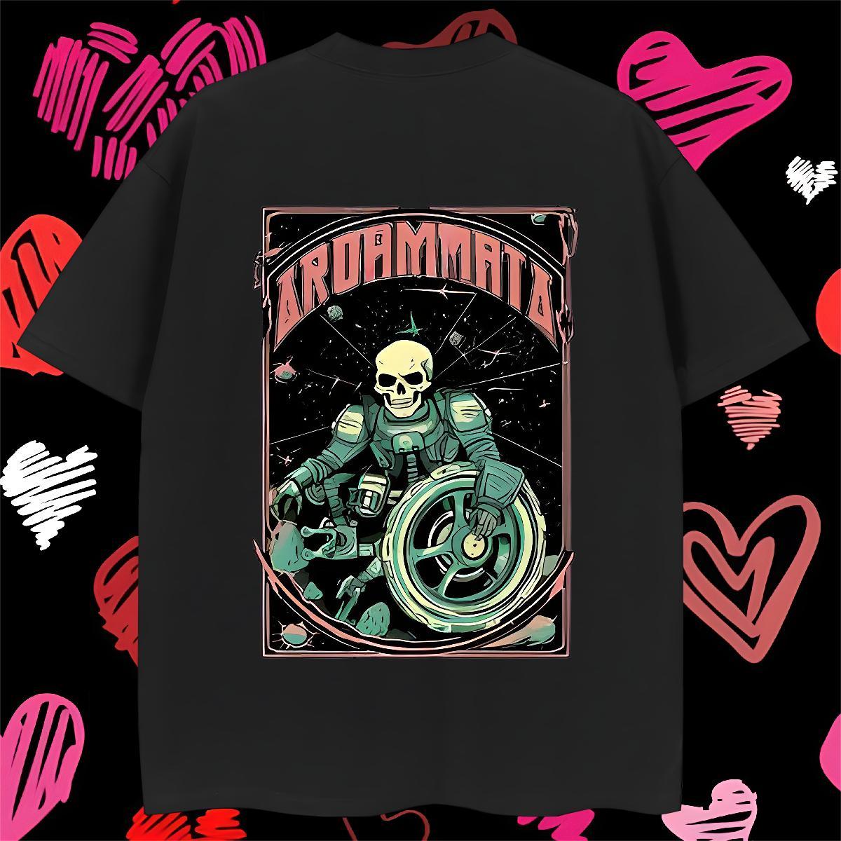 Free Shipping Man T Shirts 100% Cotton 230g skull Casual Black White Breathable Short Sleeve Couples T Shirts New Designer Tees Shirts