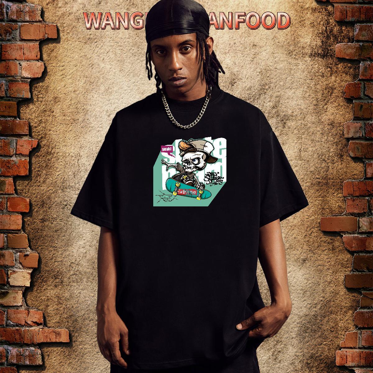 Classic T Shirts Men 230g Pure Cotton skateboarding Hip Hop DIY Anime Breathable Short Sleeve Men Tops Tees Factory Direct Tee Shirt