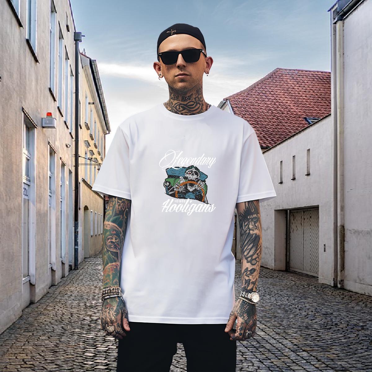 Free Shipping Men T Shirts 230g Cotton skull Street Wear Custom Cartoon Breathable Short Sleeve Men Tees New Designer Tshirts