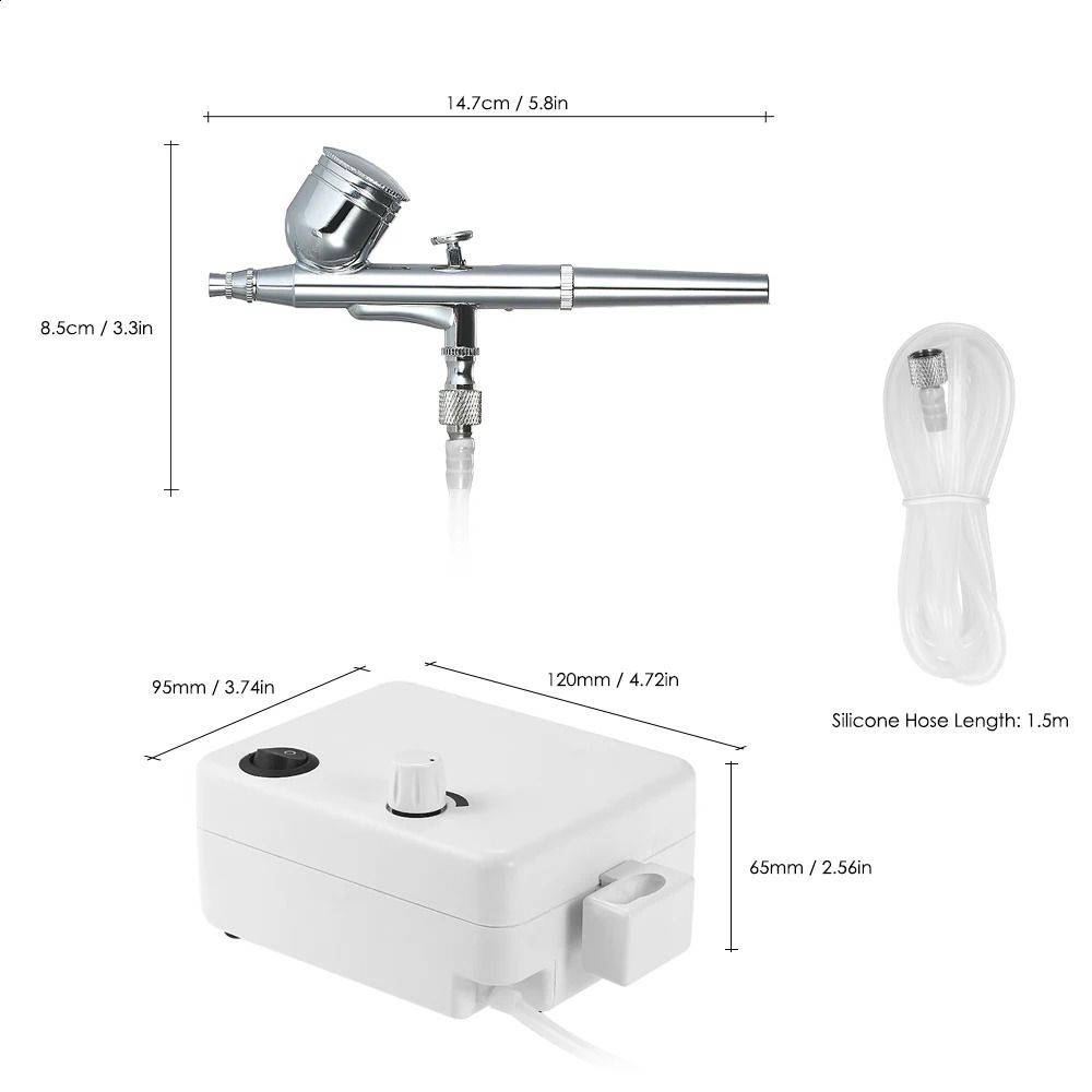 Spray gun professional spray gun mini air compressor kit gravity feeding air brush kit for artistic spray painting tattoo 100-250V 240823