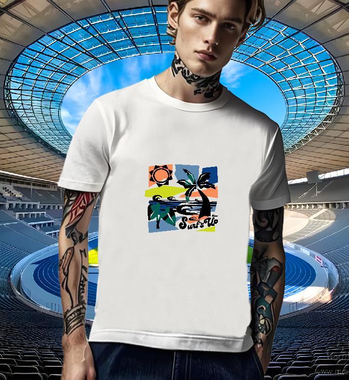 Free Shipping Men T Shirts 230g Cotton beach Daily Outfit DIY Crew Neck Men Tshirts New Arrival Tops Shirt