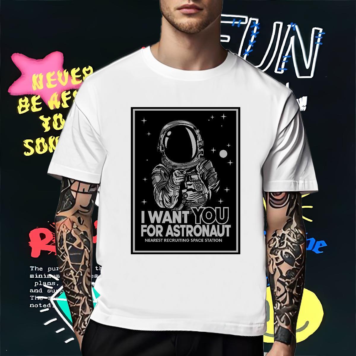Wholesale T Shirt For Man 230g 100% Cotton spaceman Sport Customized Print Round Neck Short Sleeve Mens Tshirts Fashion Designer Tops Shirt