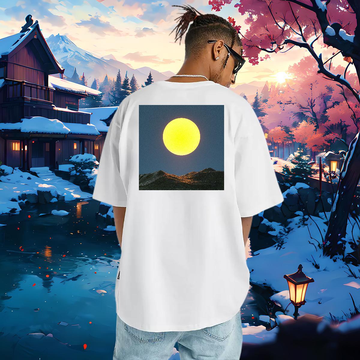 Loose Fit T-Shirts 230g 100% Cotton sky Outdoor Skull Pure Cotton Men Clothes T-Shirt DIY Customized Tees Shirts