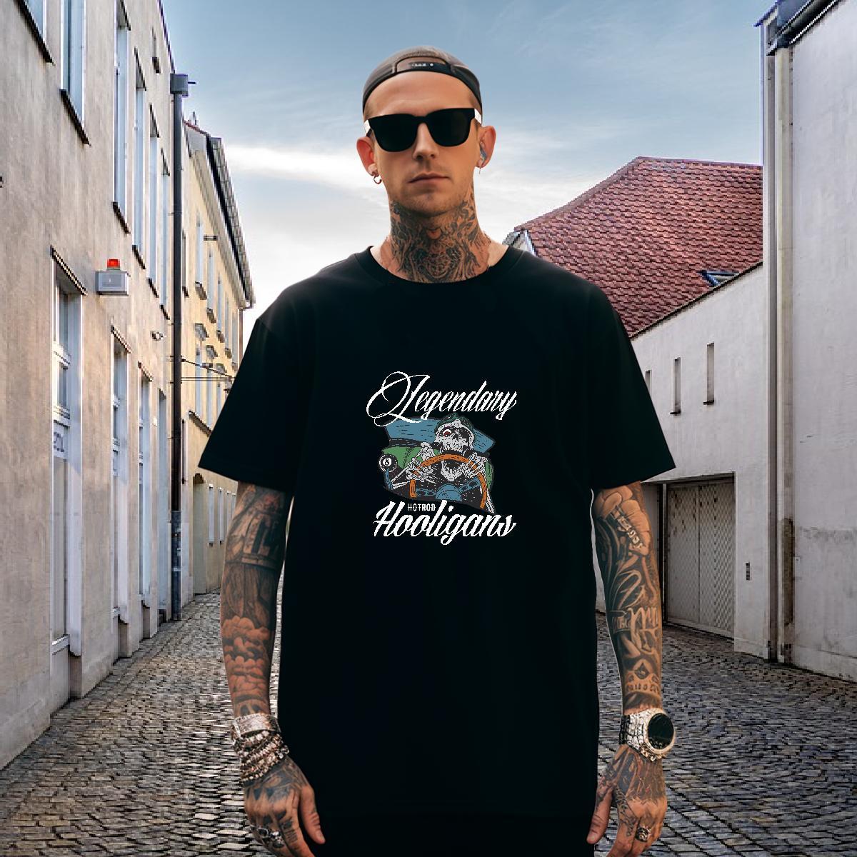 Free Shipping Men T Shirts 230g Cotton skull Street Wear Custom Cartoon Breathable Short Sleeve Men Tees New Designer Tshirts
