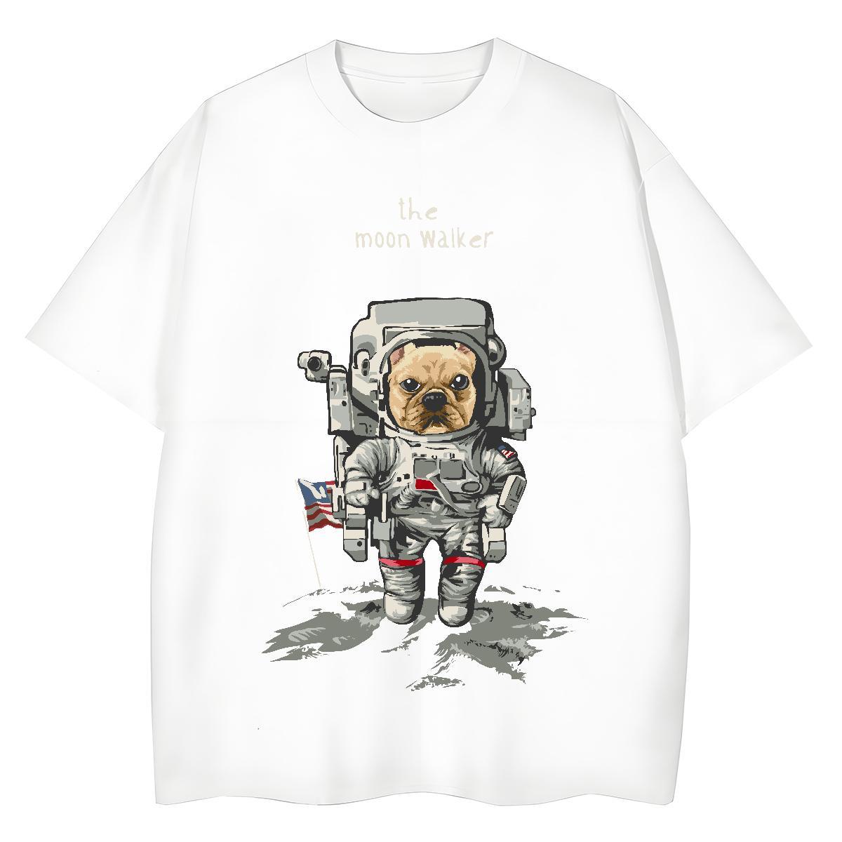 Wholesale Women Tshirts 100% Cotton 230g cosmonaut Street Casual Women T Shirts O-Neck Short Sleeve Custom Printed Clothings