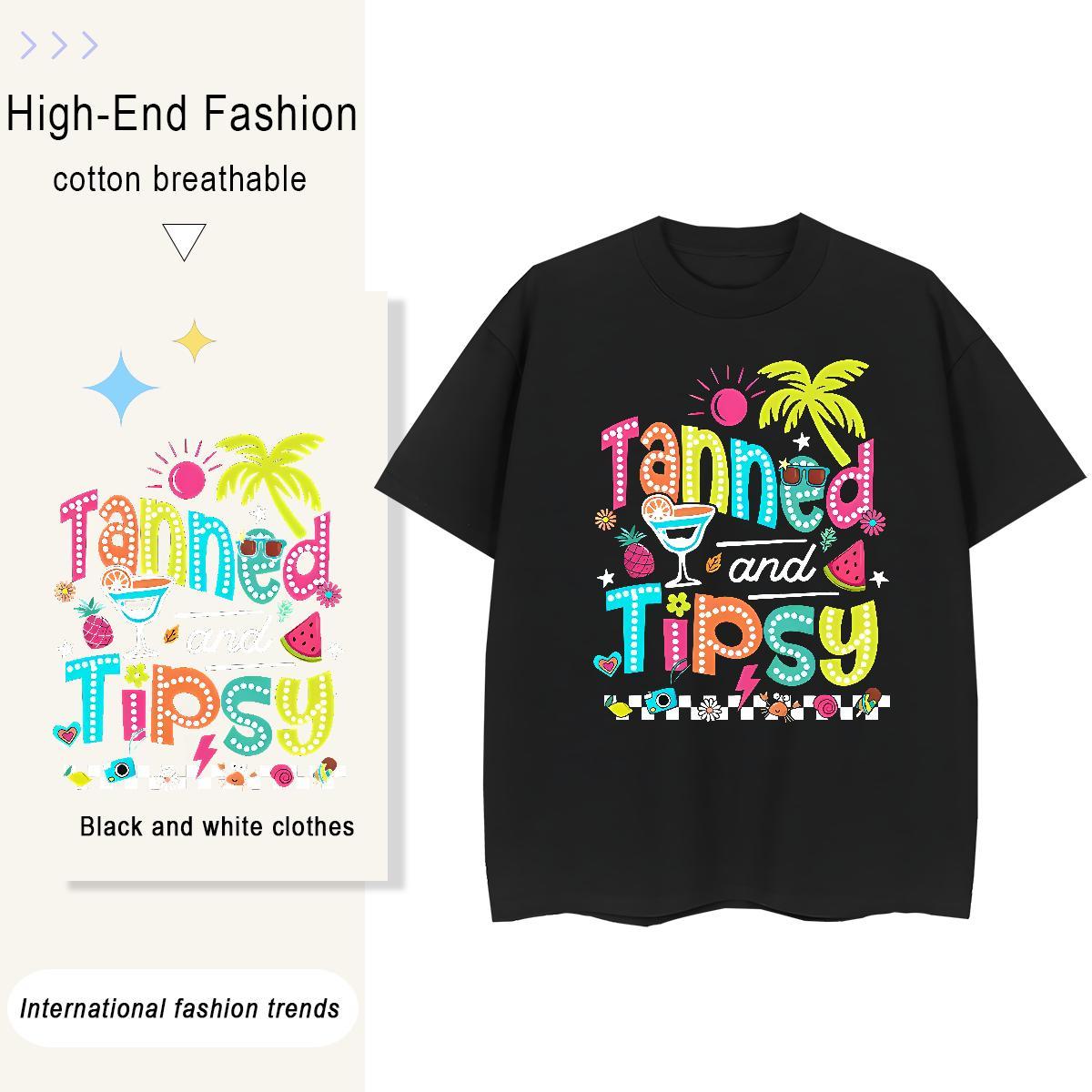 Lady Women Tees 230g Cotton letter Hip Hop Woman T Shirts Short Sleeve O-Neck Custom Print Plus Size Top Shirts