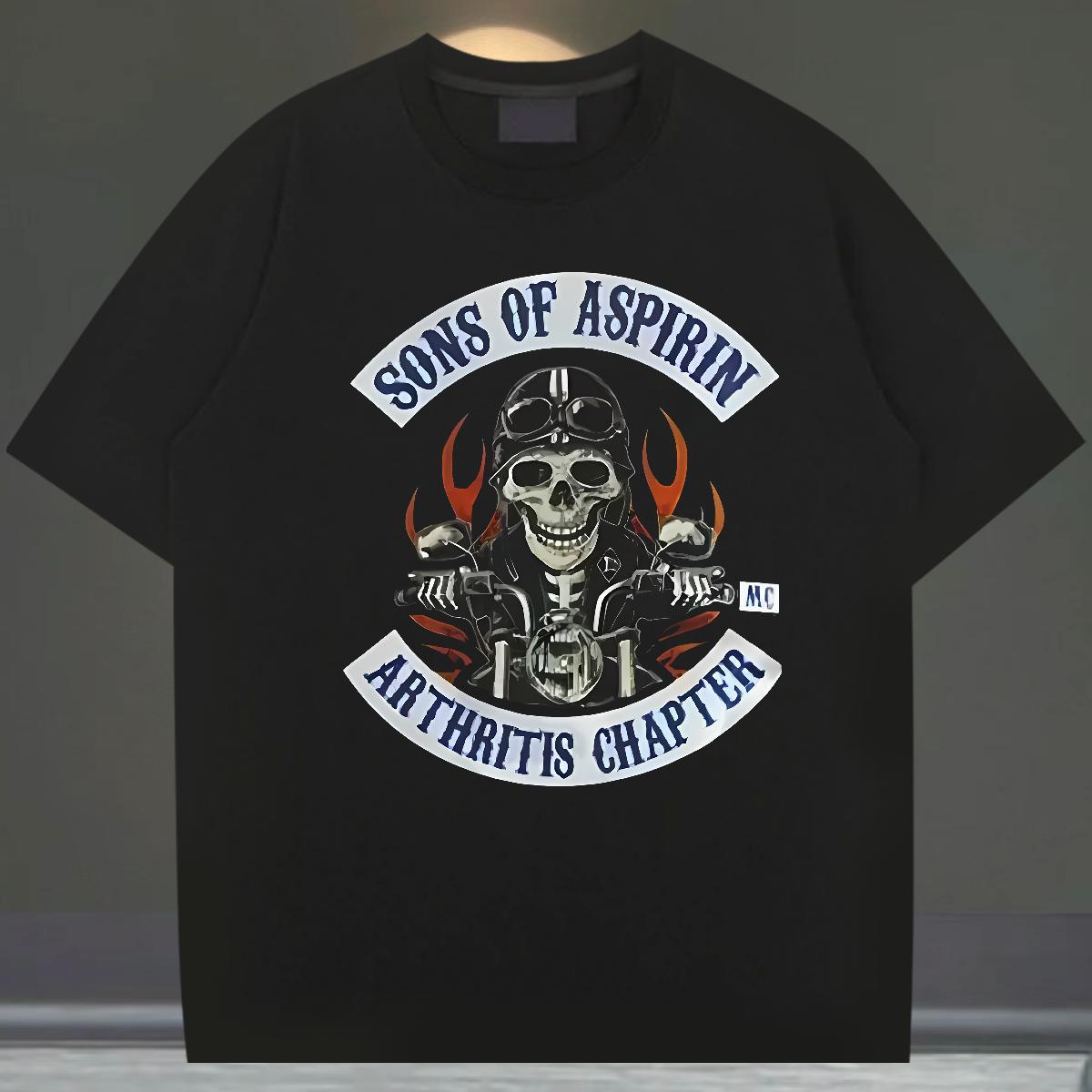 Loose Fit Man T Shirts 230g 100% Cotton skull Hip Hop Graphic O Neck Short Sleeves Men Clothes T-Shirt 2024 New Tee Shirt