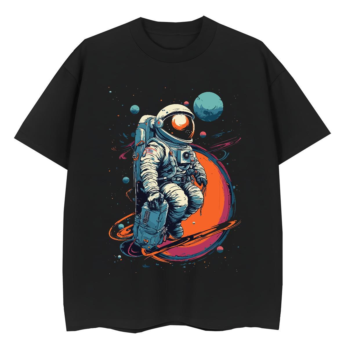 Unisex Woman Tshirt 230g Pure Cotton universe Daily Outfit T-Shirts for Women Short Sleeve O-Neck White Plus Size Top Tees