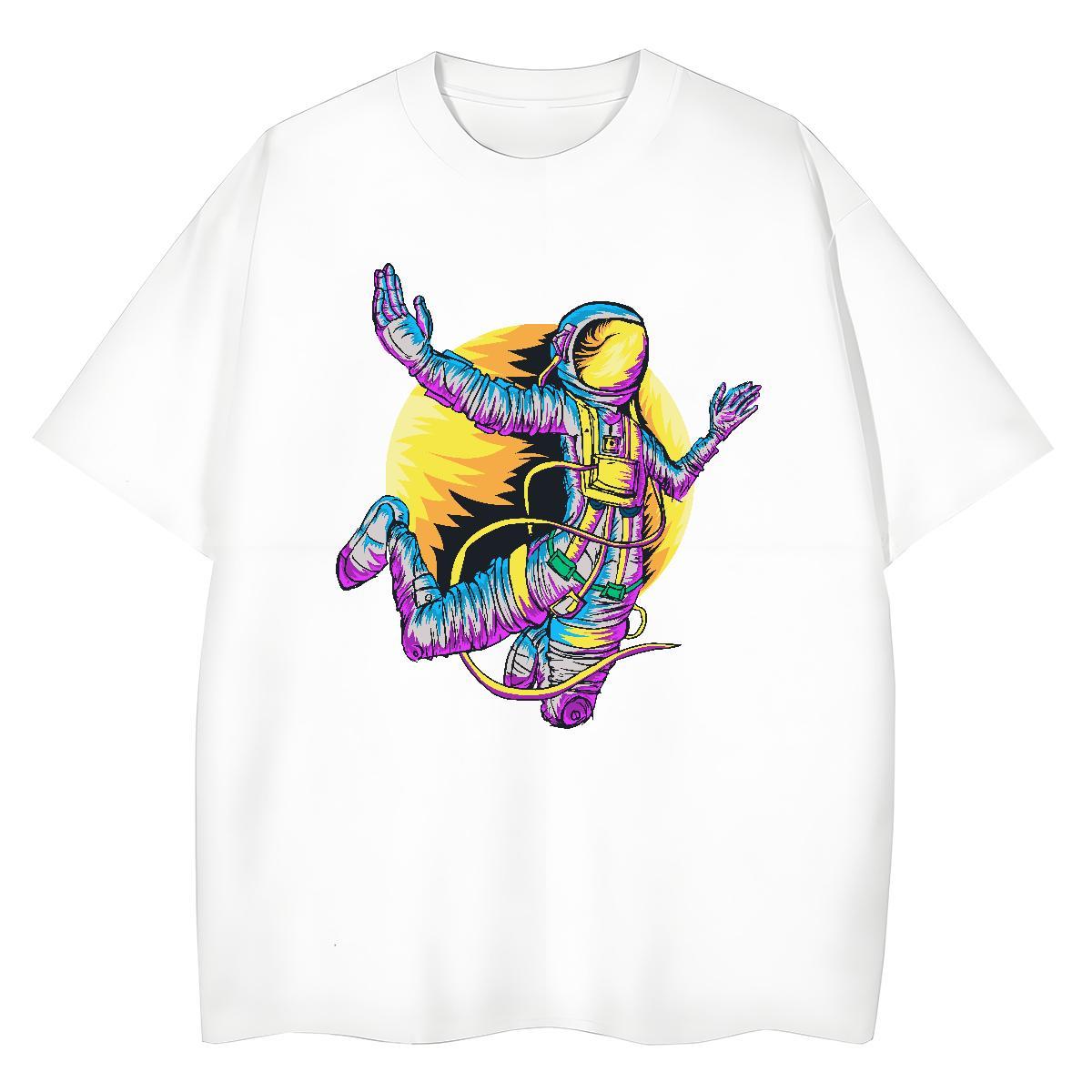 Designer Tshirt for Man Woman 230g 100% Cotton cosmonaut Daily Outfit Womens T Shirts Round Neck Short Sleeve Skull Tee Shirt