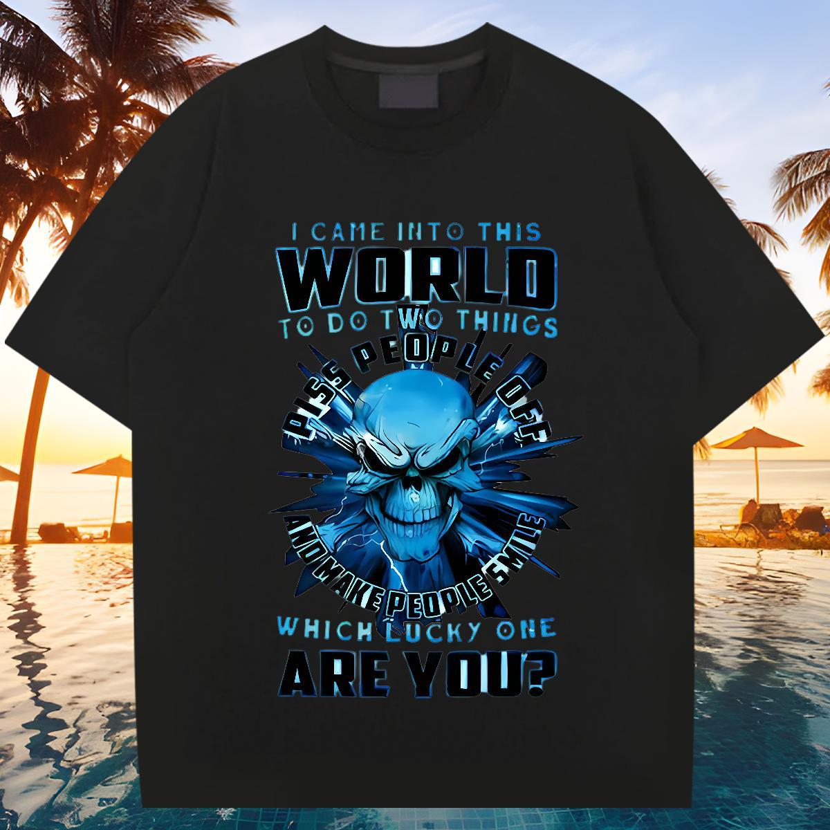 Cool T-Shirts 230g Pure Cotton skull Casual Daily Wear Custom Print Plus Size Crew Neck Breathable Men Tees Wholesale Tee Shirt