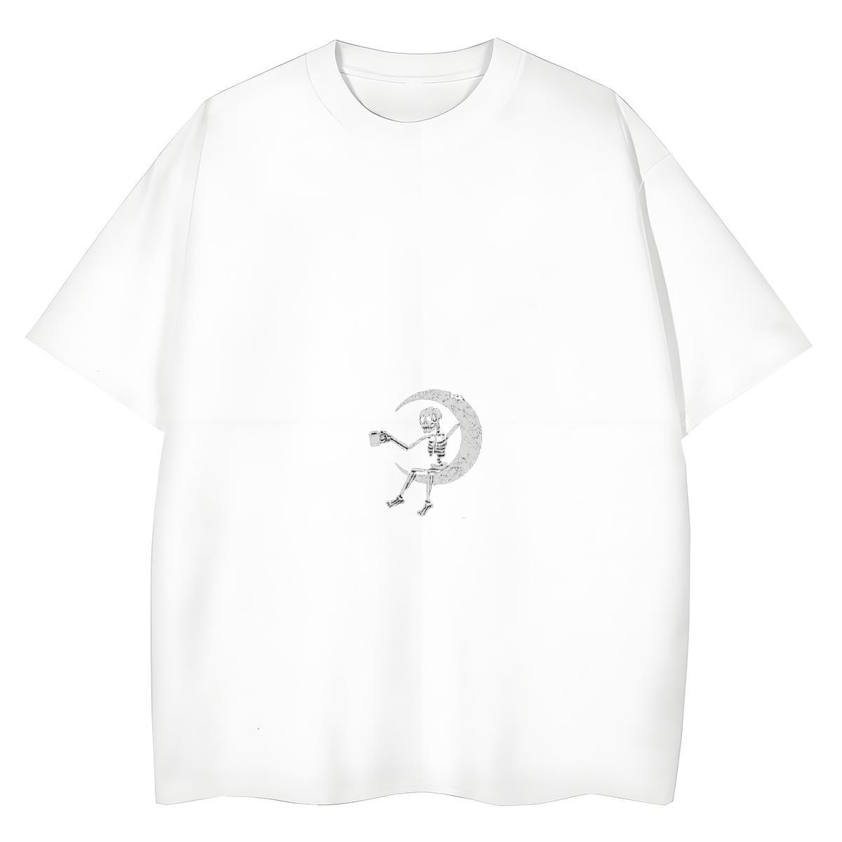 Popular T-Shirts 230g Pure Cotton skull Street Oversized 3XL 4XL O-Neck Short Sleeve Tshirts Designer Tee Shirt