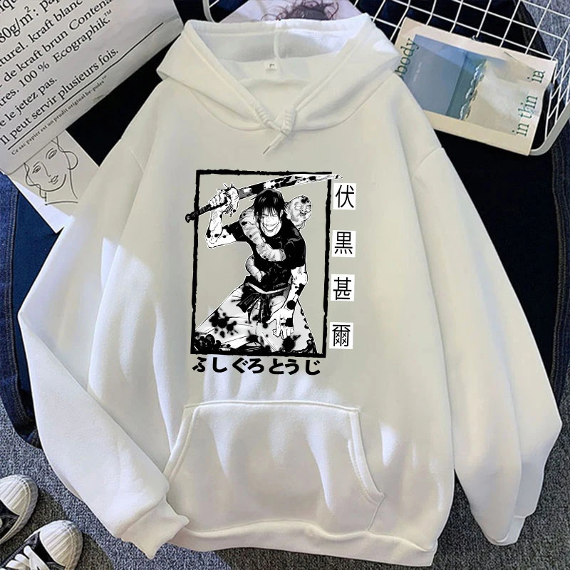 Anime Fushiguro Toji Print Hooded Fashion Women Sweatshirt Long Sleeve Casual Tops Harajuku Sweatshirt 240824