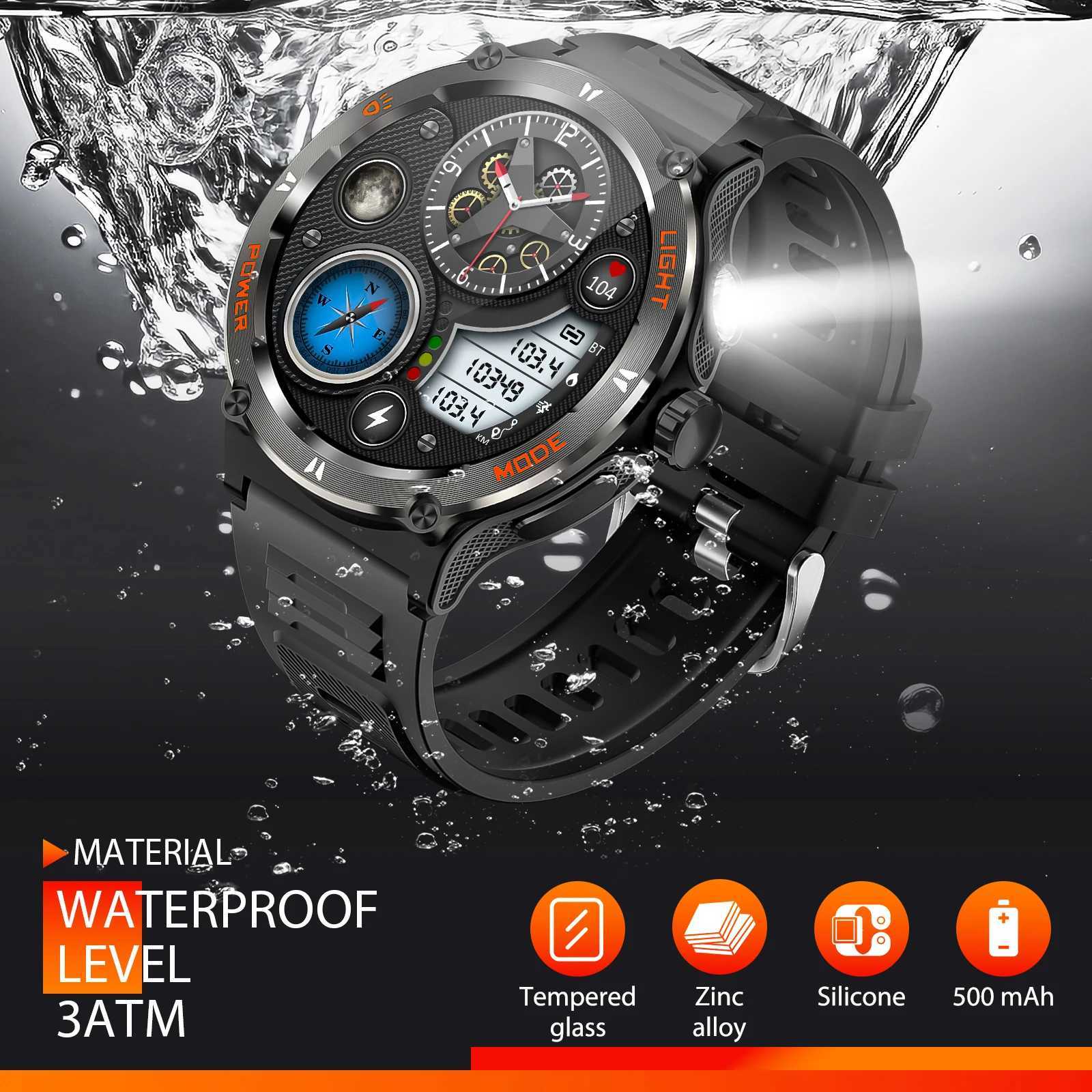 EIGIIS Smart Watch 3ATM Waterproof 1.53 KT76 Men Sport With Compass And LED Flashlight Heart Rate Sleep Analysis Bluetooth Call M240824