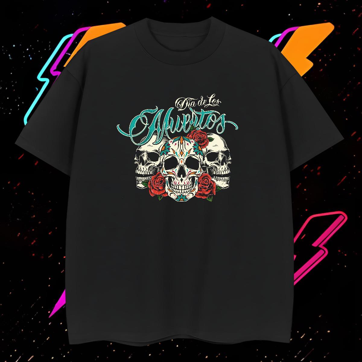 High Quality Men T Shirts 230g 100% Cotton skull Hip Hop Anime Breathable Short Sleeve Couples T Shirts DIY Tshirts