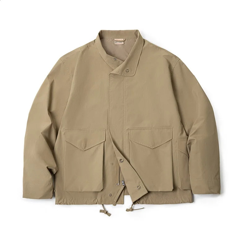 Maden Workwear American Vintage M65 Jacket Multi Pocket Lapel Amekaji Loose Coats Autumn Khaki Mens Clothing Tops 240824
