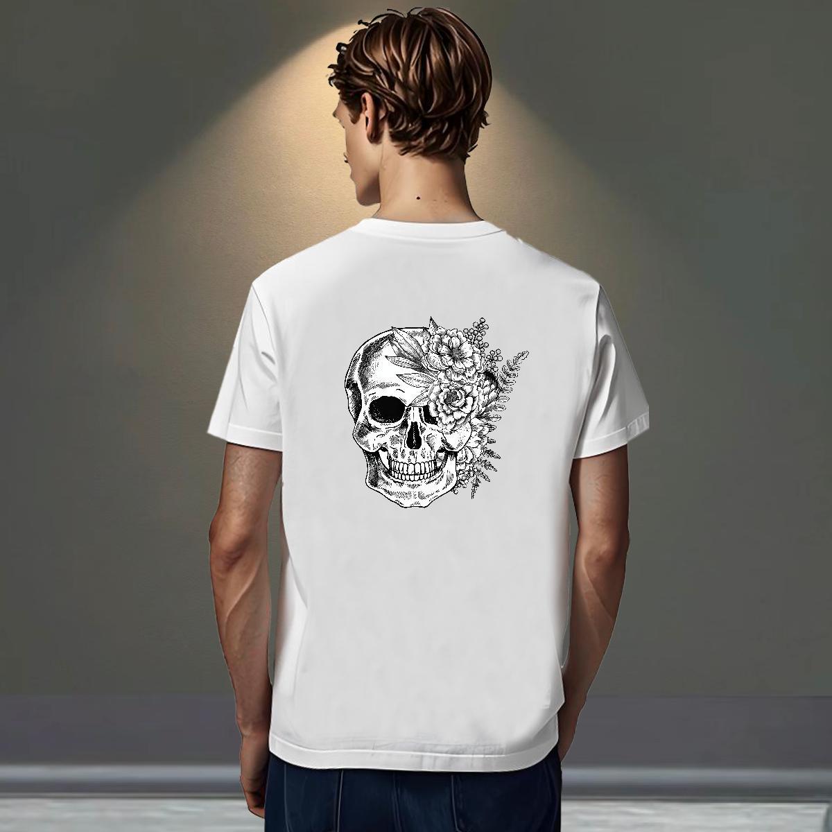Cool Mens T Shirts 230g Cotton flower Casual Daily Wear Anime Print Breathable Short Sleeve Men Tshirts 2024 Designer Clothings