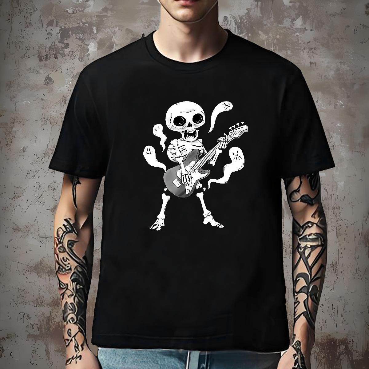 Classic T Shirt For Man 100% Cotton 230g skull Hip Hop Street Anime Breathable Short Sleeve Couples T Shirts 2024 Summer Clothes