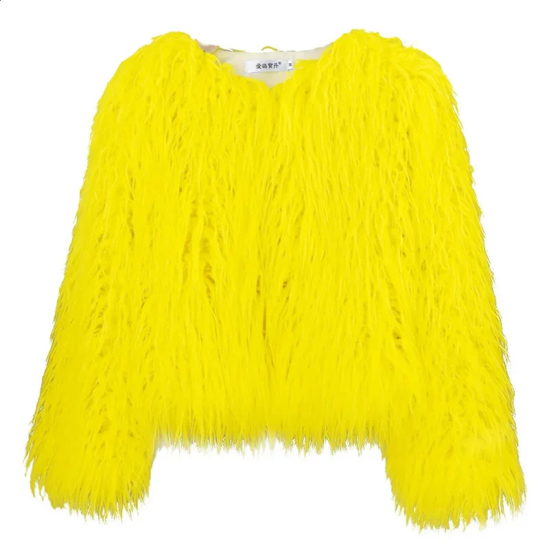 Warm artificial jacket womens fur coat loose large size 6XL winter furry 240824